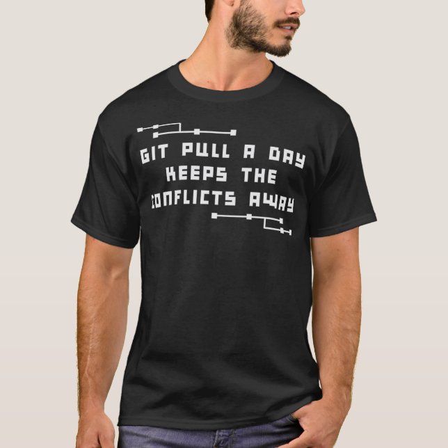 T-shirt Conflit Git Pull - Devis De Développeur - Hommes F (Devant)