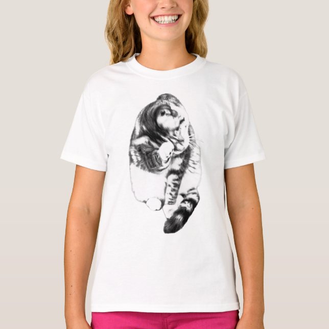 T-shirt Confort des chats, style quotidien (Devant)