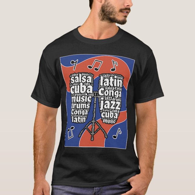 T-shirt Conga drum instruments professionnels Cuba (Devant)