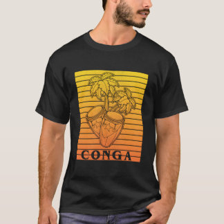 T-shirt Conga Tumbadora tambours cubains Conguero batteur 