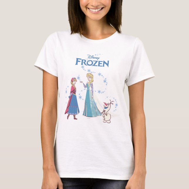 T-shirt Congelé | Sven, Anna, Elsa & Olaf Blue Pastels (Devant)