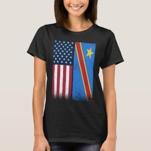 T-shirt Congo Congo Congo Drapeaux congolais Amérique Fièr