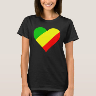 T-shirt Congo Drapeau Coeur Congo Aimer Congo