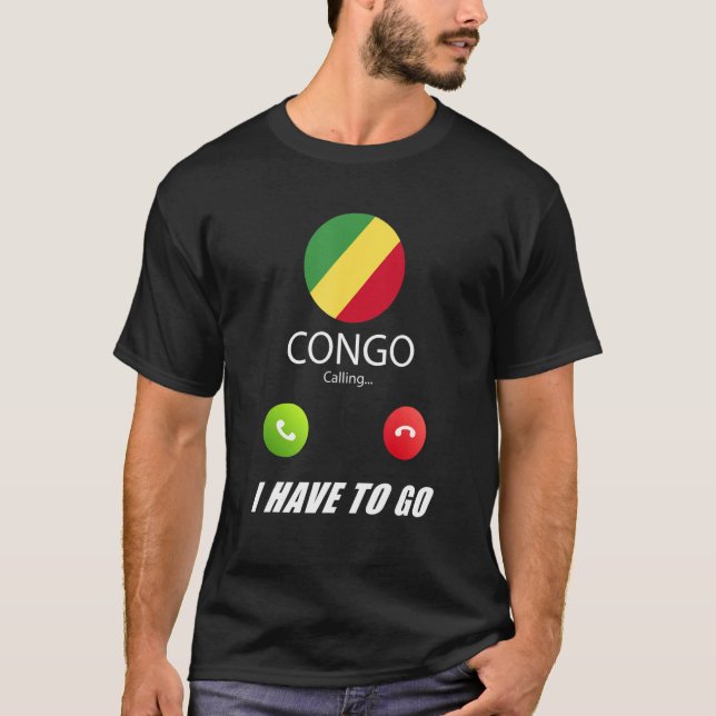 T-shirt Congo Drapeau Souvenir Congo Appelle (Devant)