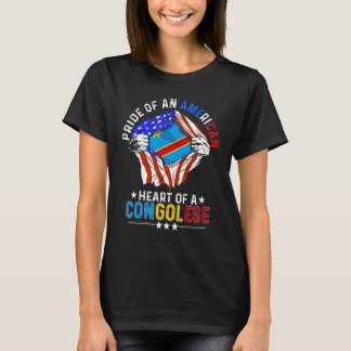 T-shirt Congolais Américain Amérique Fierté Étranger C