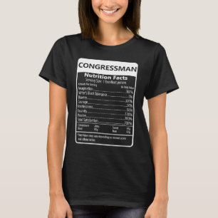 T-shirt Congressman Nutrition Facts Sarcastique Graphique