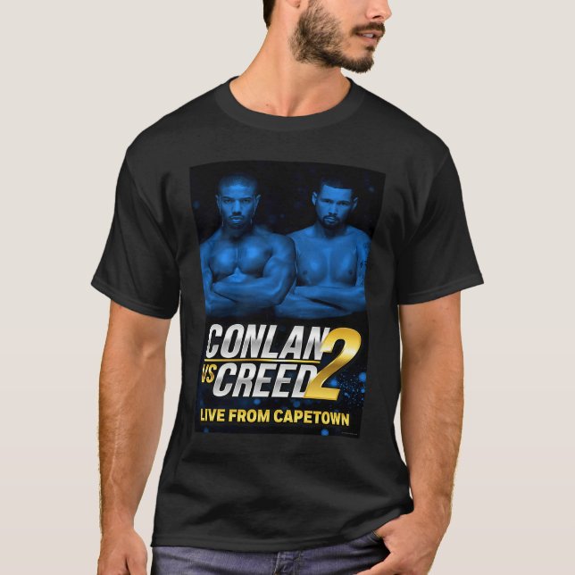 T-shirt Conlan vs Creed 2 poster blue (Devant)