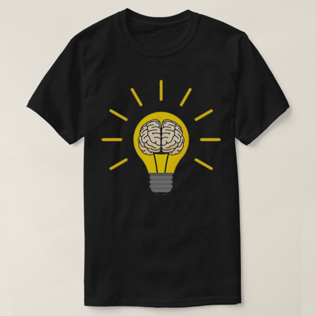 T-shirt Connaissances Créativité Cerveau dans une ampoule (Design devant)