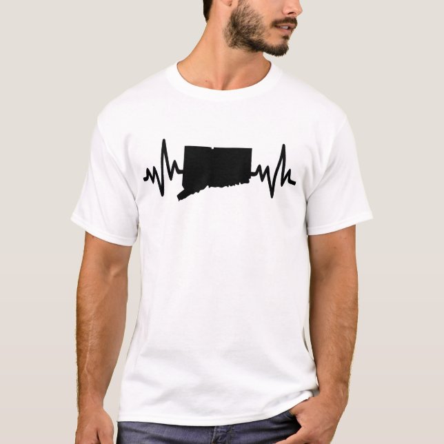 T-shirt connecticut heartbeat design unisex (Devant)