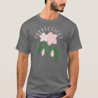 T-shirt Connecticut MountainLaurel Rose Fleurs de l'État S