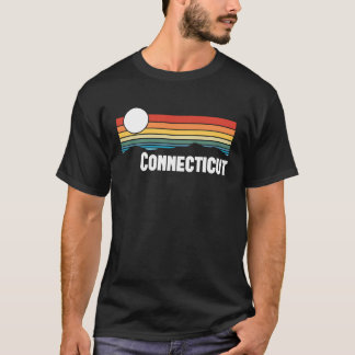 T-shirt Connecticut Vintage Sunset 80s État d'été rétro
