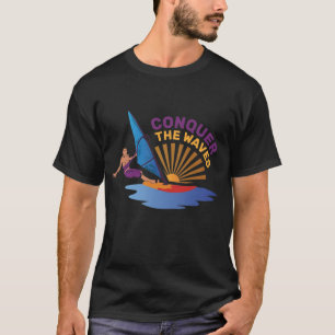 T-shirt Conquérir les Vagues Surf   Action de Planche à Vo