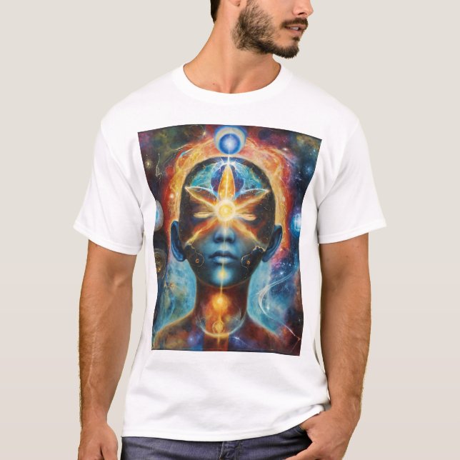 T-shirt Conscience cosmique : L'Intercon Humain-Univers (Devant)