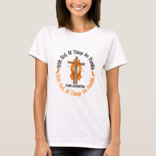T-shirt Conscience de leucémie AVEC la CROIX d'un DIEU