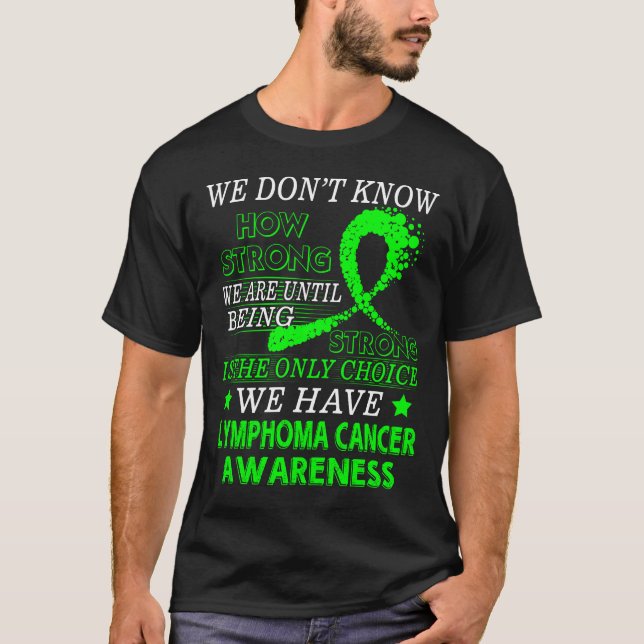 T-shirt Conscience forte de vert de chaux de cancer de (Devant)