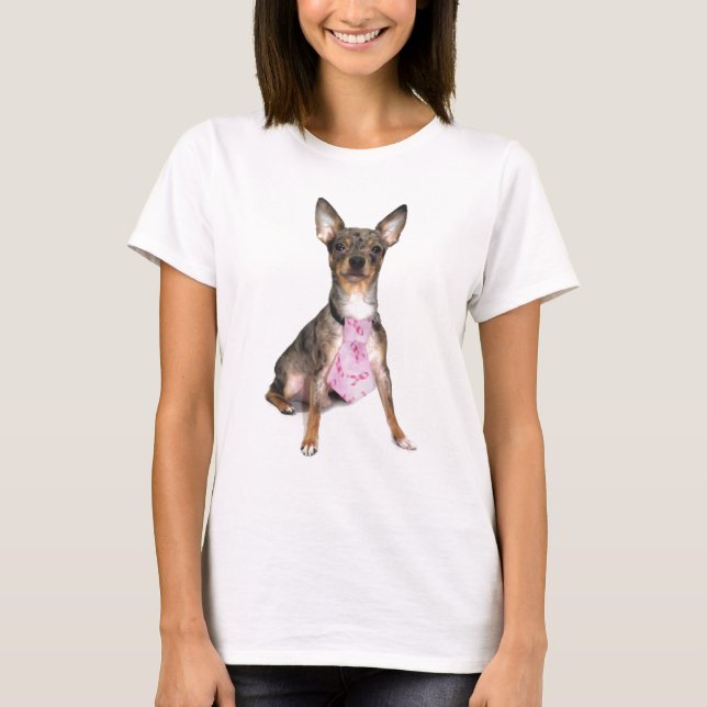 T-shirt Conscience Manny de cancer du sein le chiwawa de (Devant)