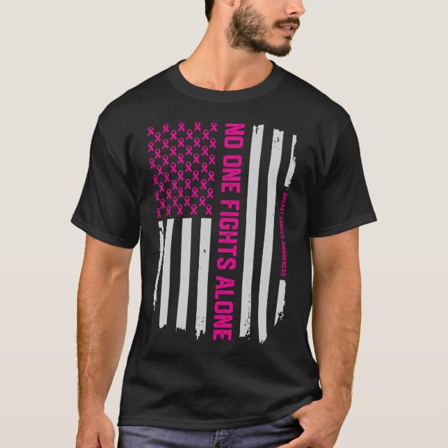 T-shirt Conscience patriotique de cancer du sein de (Devant)