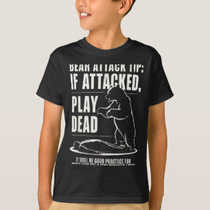 T-shirt Conseil d'attaque d'ours de camping faire le mort 