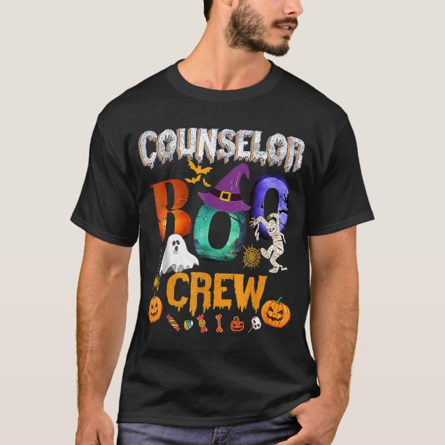 T-shirt Conseiller Boo Crew Enseignant Étudiant Halloween  (Devant)