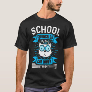 T-shirt Conseiller Scolaire pour Hommes le Jour Chat la Nu