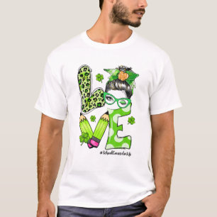 T-shirt Conseiller Vie Bun Messy Trèfles St Patrick Da