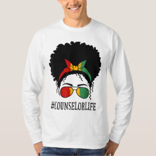 T-shirt Conseillère Femmes Africaines Messy Bun Black Hist