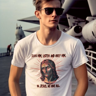 T-shirt Conseils divins : Chercher, Écouter, Obey