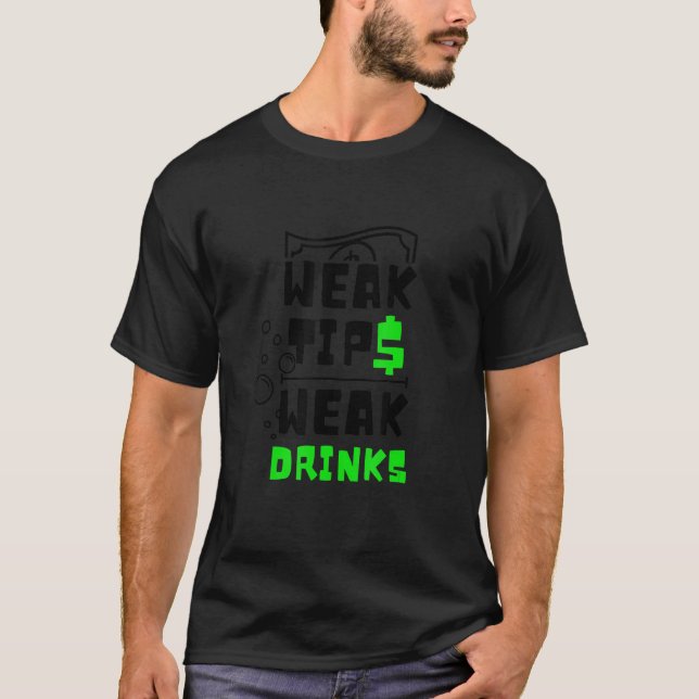 T-shirt Conseils Faibles Boissons Faibles Bartender Barten (Devant)