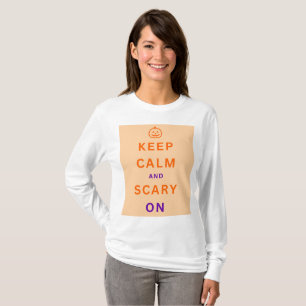 T-shirt Conserver calme et effroi sur le texte d'Halloween