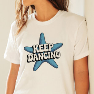 T-shirt Conserver Danser Retro Blue Starfish Ocean Design