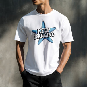 T-shirt Conserver Danser Retro Blue Starfish Ocean Design