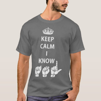 T-shirt Conserver le calme Je sais ASL American Sign Langu