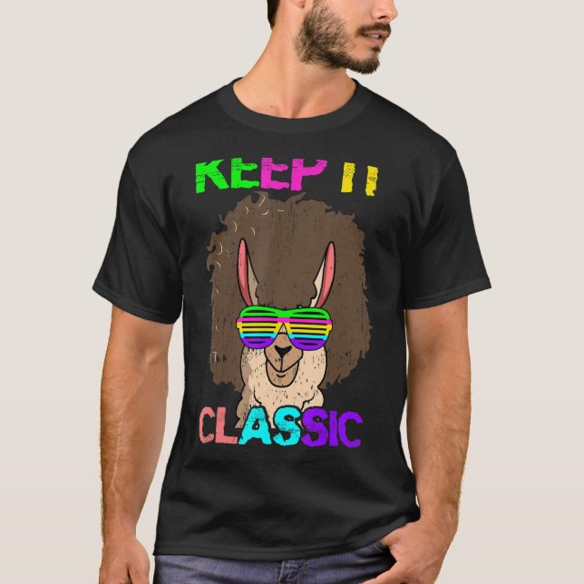 T-shirt Conservez le classique Alpaca 80's 90's Llama (Devant)