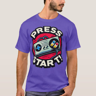 T-shirt Console de jeu appuyez sur le début