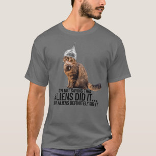 T-shirt Conspiration Chat Alien Conspiration Alien Tin Foi