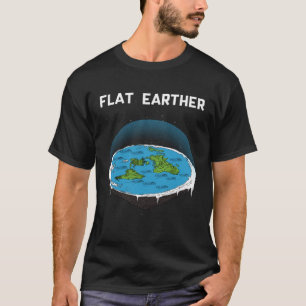 T-shirt Conspiration sur la carte de la Terre plate de la