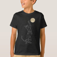 Constellation de chat atteignant pour la lune