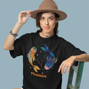 T-shirt Constellation des Poissons Zodiaque Galaxie des ét