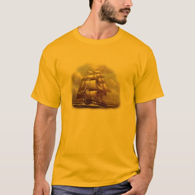 T-shirt Constitution d'USS de "vieil Ironsides" de frégate (Devant)