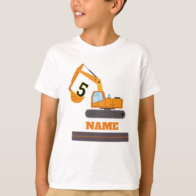 T-shirt construction 5e anniversaire - personnalisation de (Devant)