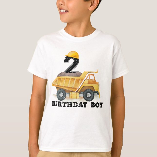 T-shirt Construction Anniversaire 2e anniversaire Boy Dump (Devant)