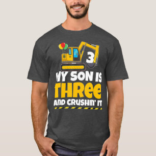 T-shirt Construction Anniversaire fête 3 ans Garçon Fils