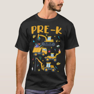 T-shirt Construction De Camions Pré-k Retour À L'École Gar