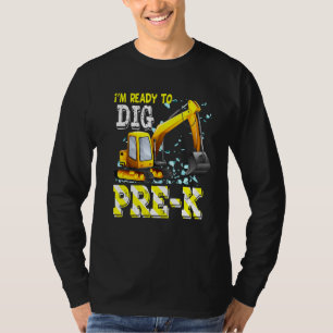 T-shirt Construction de l'excavatrice pré-K Retour à l'équ