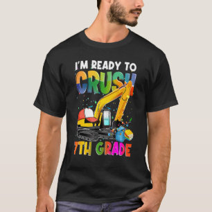 T-shirt Construction d'excavatrice de 7e année Retour à l'