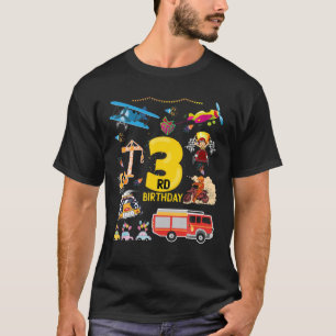 T-shirt Construction d'une voiture de course d'avion 3 an 
