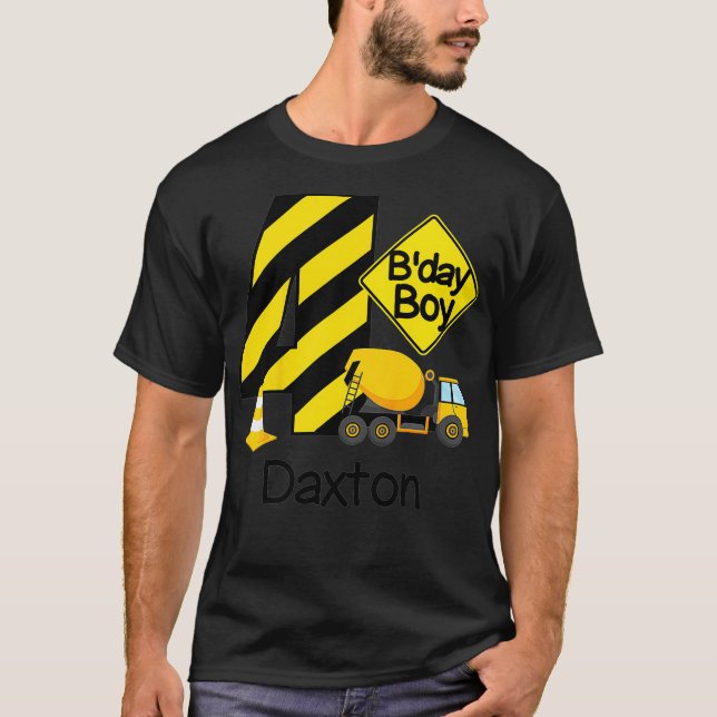 T-shirt Construction enfants 4e anniversaire Daxton Boys 4 (Devant)