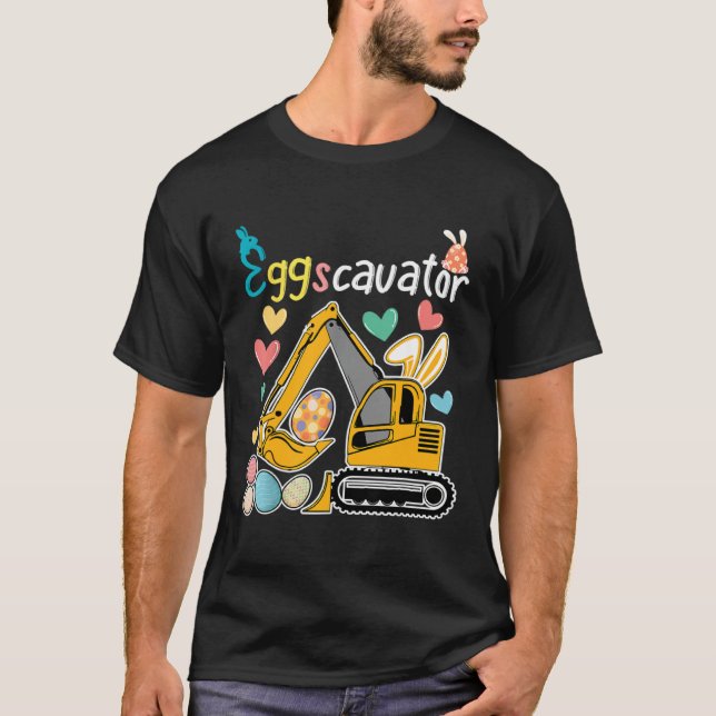 T-shirt Construction Excavator Easter Day Egg Hunt for Boy (Devant)