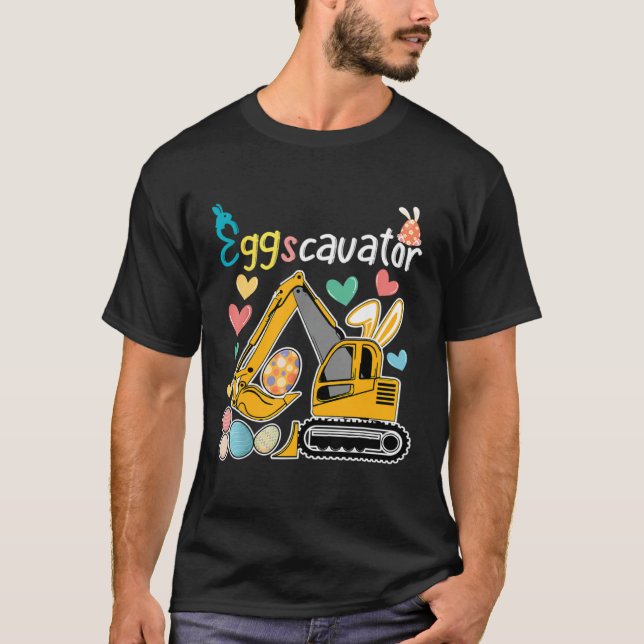 T-shirt Construction Excavator Easter Day Egg Hunt for Boy (Devant)
