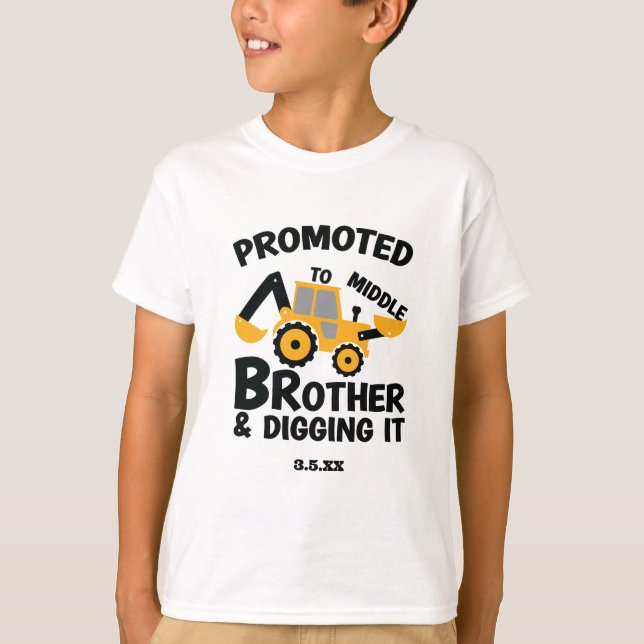 T-shirt Construction Moyen Frère creuser Il Kid (Devant)
